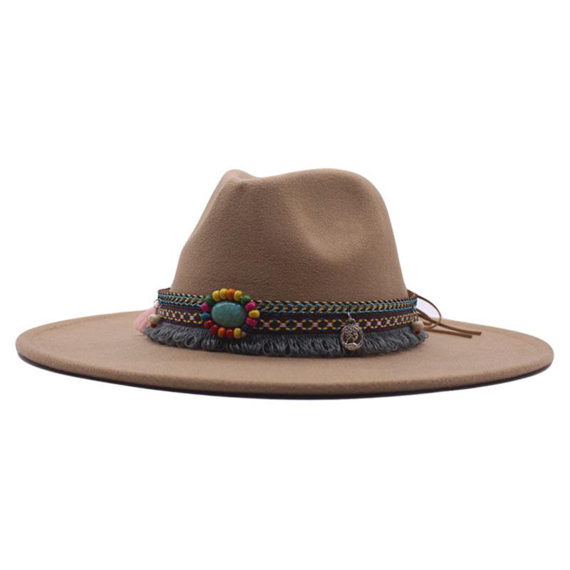 eBay European and American New Woolen Top Hat Minority Style Retro Big Brim Cm Jazz Hat
