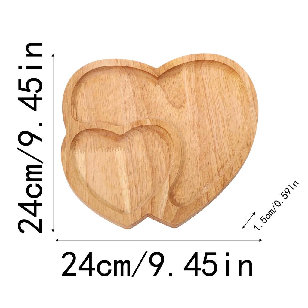 Wooden Serving Tray Heart Shaped Cheese Board Plate Dinner Plate Cake Plate Decorative Serving Platter Plate For Ware Plates