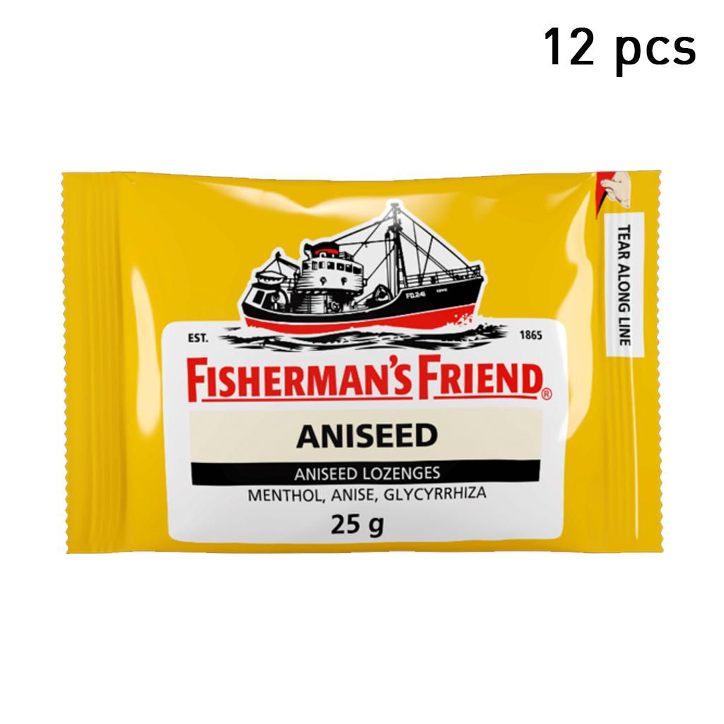 Fisherman's Friend Lozenges, Aniseed, Aniseed Lozenges, Menthol, Anise, Glycyrrhiza, 25 G. X 6 /12 / 24 Pcs