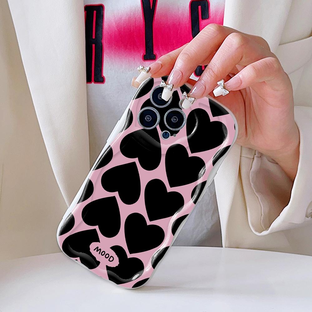 Cartoon-Muster Creme Textur Gehäuse Wellenrand Weiche Silikonhülle Handyhülle für IPhone Samsung Huawei Honor Xiaomi Redmi Infinix Tecno