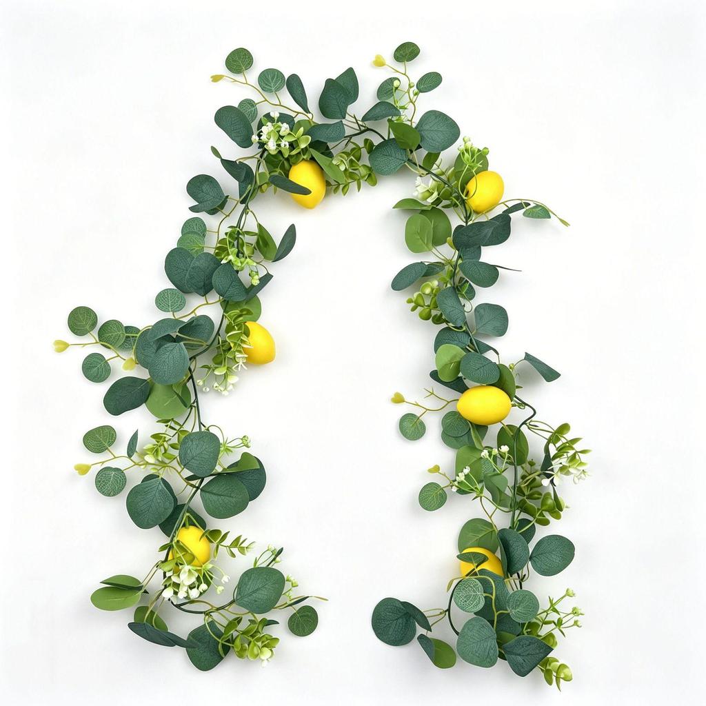 Artificial Lemon and Eucalyptus Vine for Decoration and Green Plant Arrangements