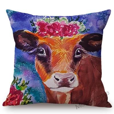 Nordische Aquarell Schöne Kuh Malerei Heim Dekoration Sofa Überwurf Kissenbezug Ölgemälde Baumwolle Leinen Stuhl Sitzkissenbezug