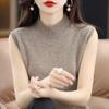 22 Autumn/Winter 100% Pure Cashmere Women's Sleeveless Vest with Half-High Neck