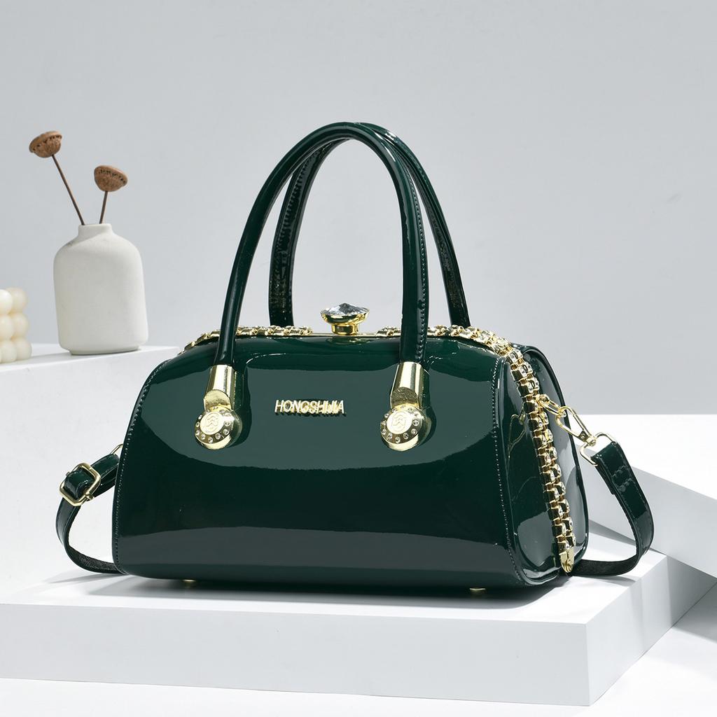 European And American Patent Leather Glossy Women's Bag  Large Capacity Women's Single Shoulder Crossbody Bag