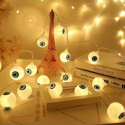 LED Halloween String Lights: Pumpkin, Ghost, Eyeball, Skull Decorations. Perfect for Halloween and Easter Parties.