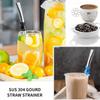 2 Piece Anti-skid Design Straw Spoon Reusable Drinking Stirring Straw Filter Straw  Travel