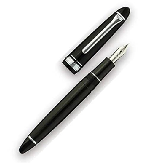 Pluma estilográfica Sailor Profit Casual con detalles en plata, negra, extrafina, 11-0571-120