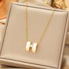 Japan and South Korea Simple Popular Wind Titanium Steel Necklace Female Niche Exquisite Internet Celebrity Zircon Clavicle Chain High-end Jewelry
