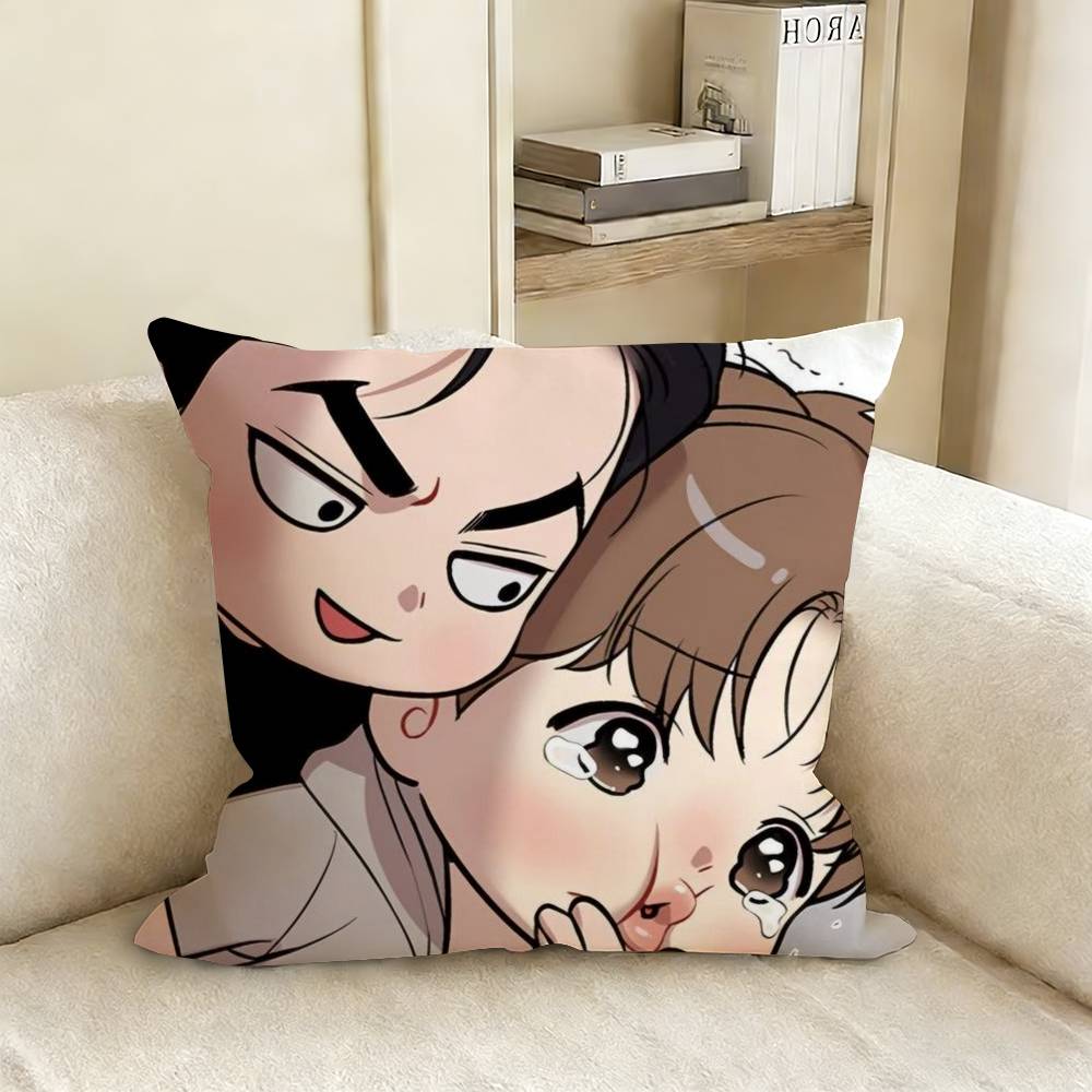 K-Kim D-Dan Pillow Case Living Room Sofa Cushion Cover Suitable For Home Bedroom Room Decoration Peach skin 18*18(CM)-1Pcs