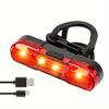 Luce Posteriore per Bici Super Luminosa con Ricarica USB, Lampada Posteriore a LED Impermeabile, Luce di Avvertimento di Sicurezza per Ciclismo Notturno, Accessori per Ciclismo