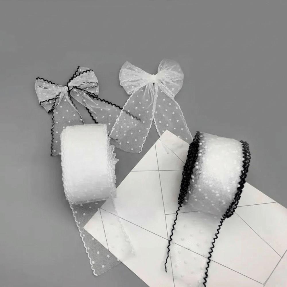 Retro Polka Dot Mesh Ribbon DIY Bridal Veil Accessories Lace Fabric Ribbon  Home