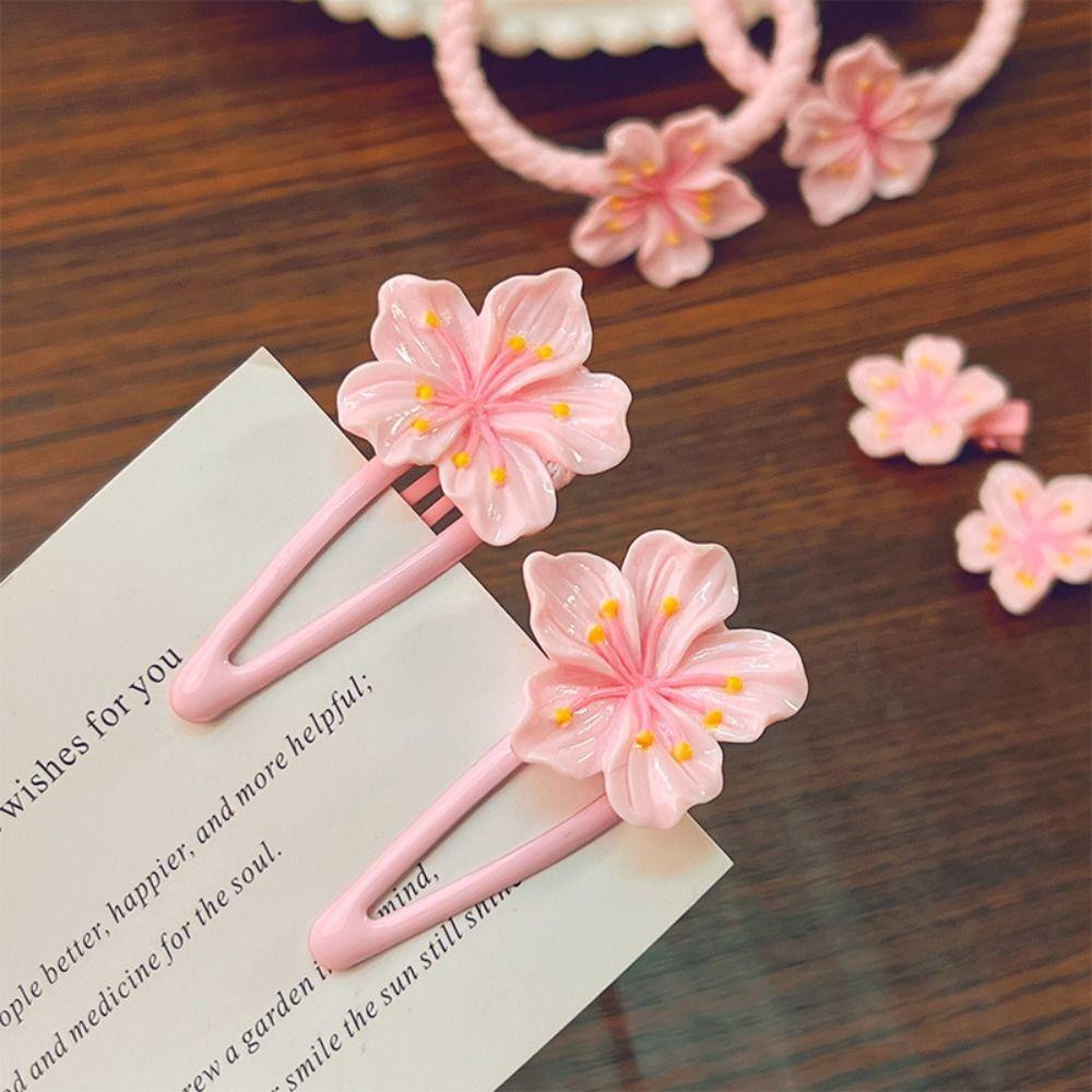 

Cherry Blossom Sakura Hair Clip Hair Rope Flower Hairpin Simple Kids style 3