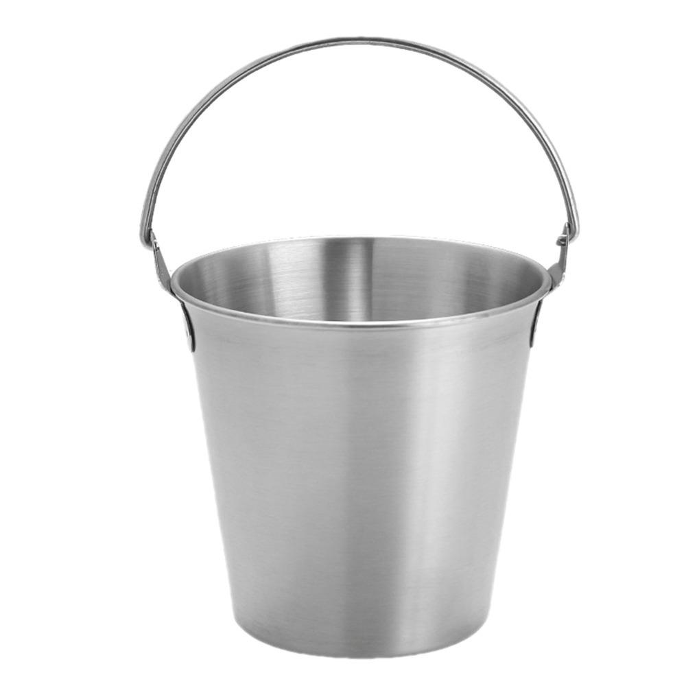 With Handle Ice Bucket Stainless Steel Wine Bucket Portable Stainless Steel Pails Snack Storage