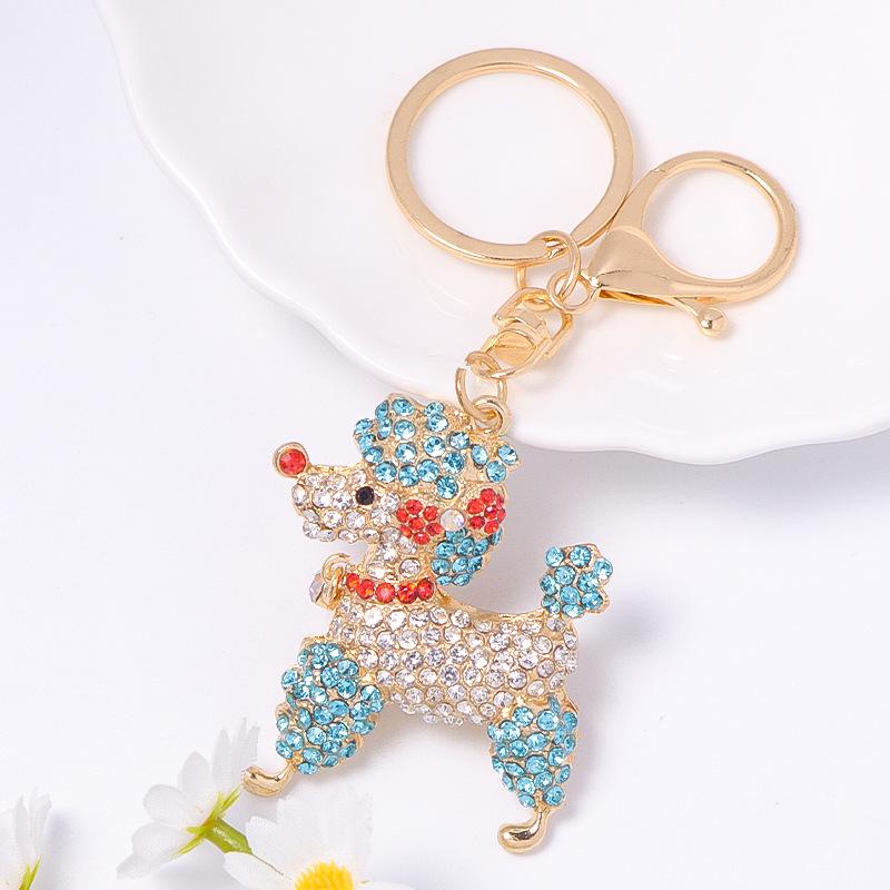 Colorful Rhinestone 3D Tiger Keychain and Metal Backpack Accessory