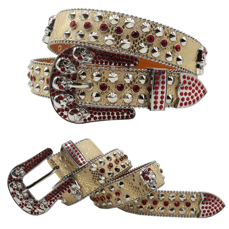 Blingbling Rhinestones Waist Belt Studded Grommet Buckle Rivets Costumes Rhinestones Heavy Duty for Jeans Pants