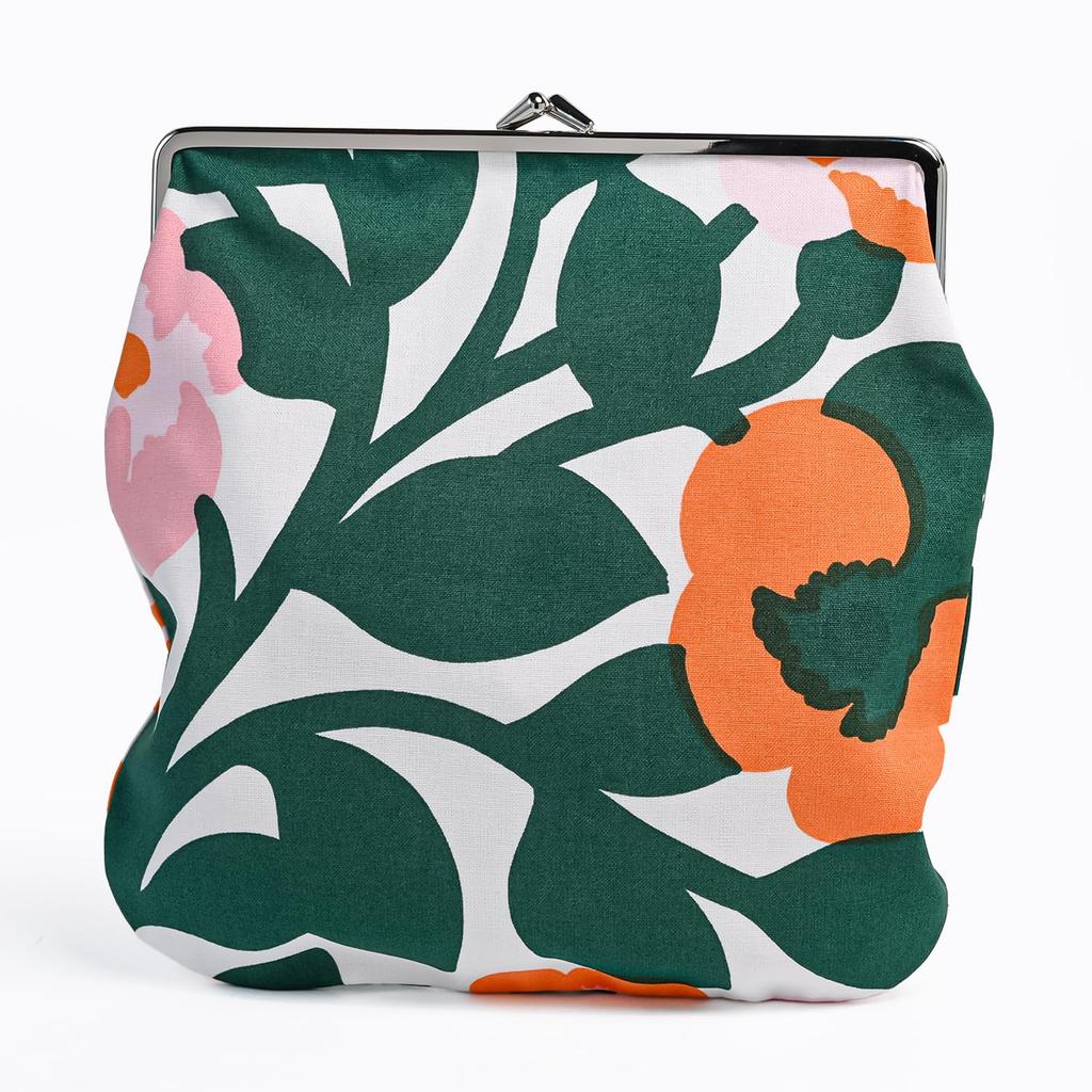 Marimekko Pieni GreenGreen Iso Green pouch, cosmetic pouch, pen case, clasp closure, 73878 073878 163, Scandinavian design. [Product Code: 073878 163]