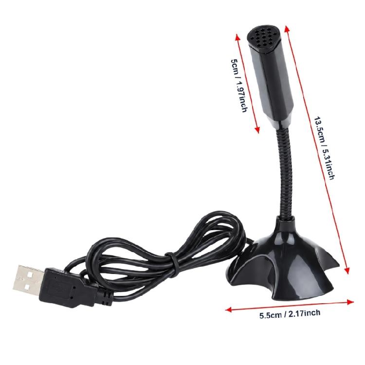 Driver-Frees Wire Microphones for Computer Voice Input, with Flexible Gooseneck and Weighted Base for Gaming and Karaoke