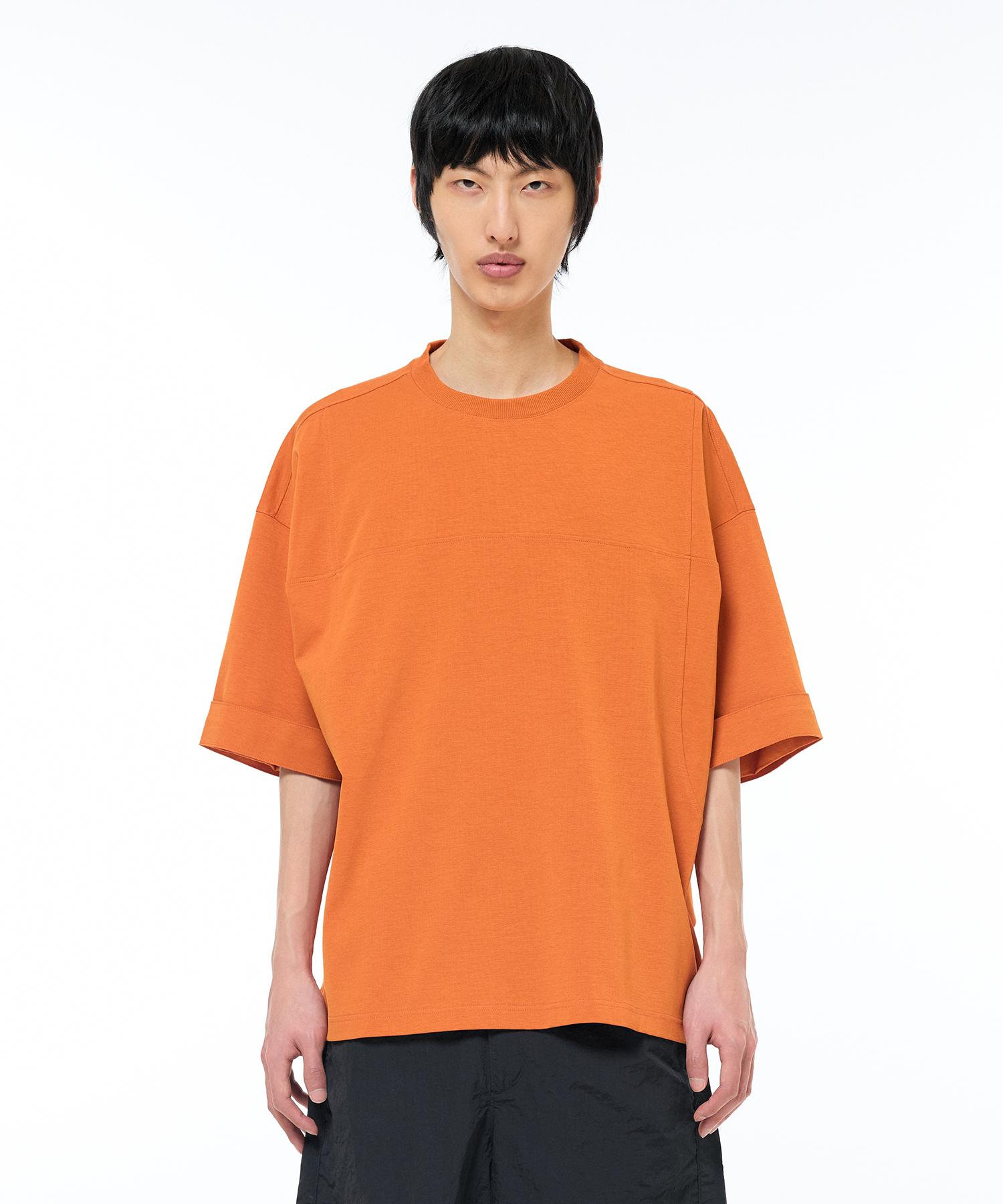 Zensai Curved Line T-Shirt With Cuff Sleeve Detail White/M