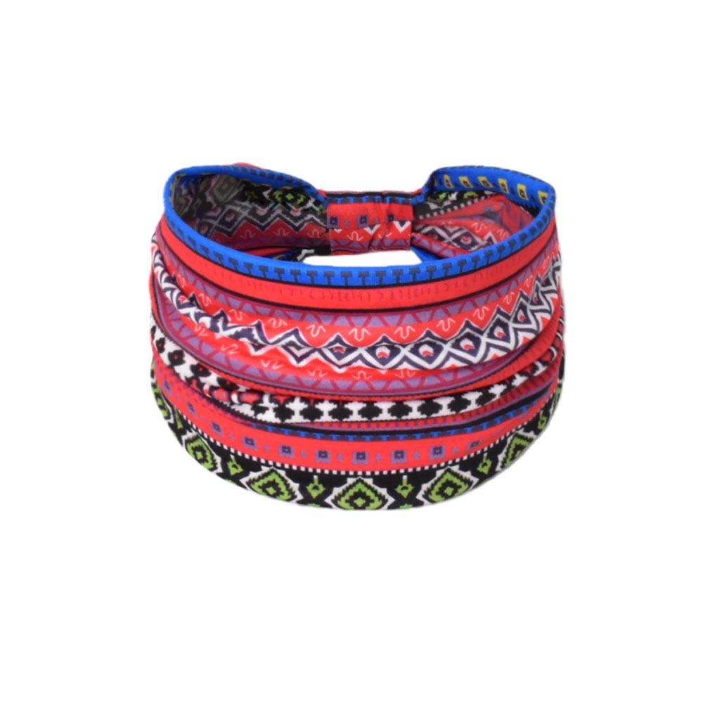 Women's Paisley Sport Yoga Headband - Sweat-Absorbing, Elastic Cotton, Bohemian Style