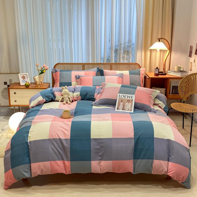 High Quality 100% Cotton Duvet Cover Set Modern Striped Printed Bedding Set Queen King Soft Quilt Cover Bed Sheet Pillow Cases