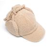 Baseballcaps i lammeull Varm lue Damepluss Ensfarget Høst Vinter Ørebeskyttelseslue