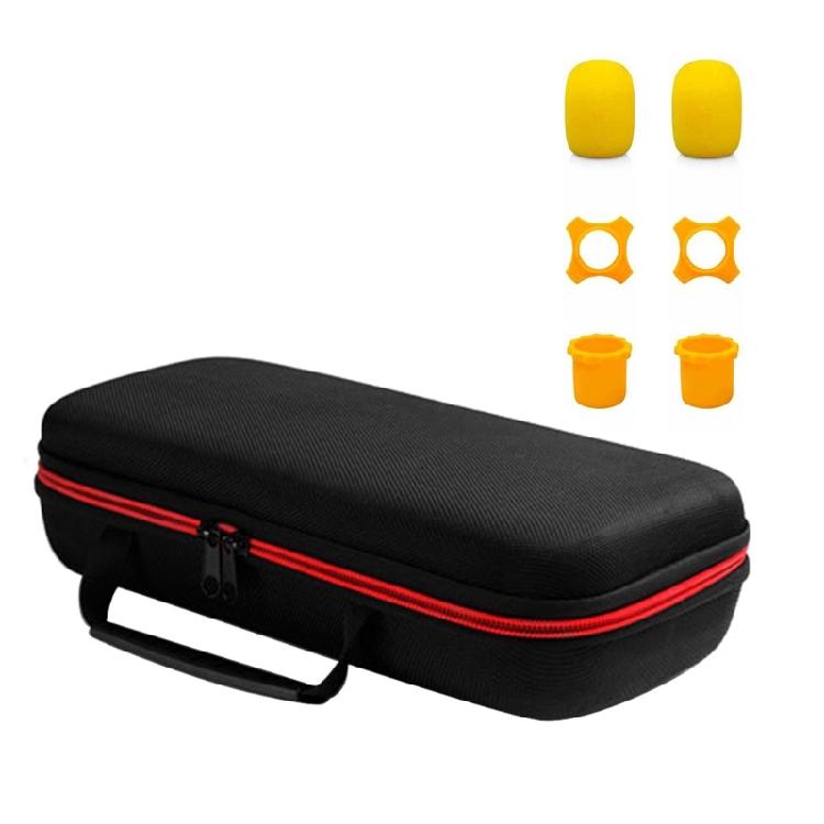 Professional Microphone Travel Case Bag EVA Organiser Box for Secure Double Wireless Mic Storage with Sponge Cover Set