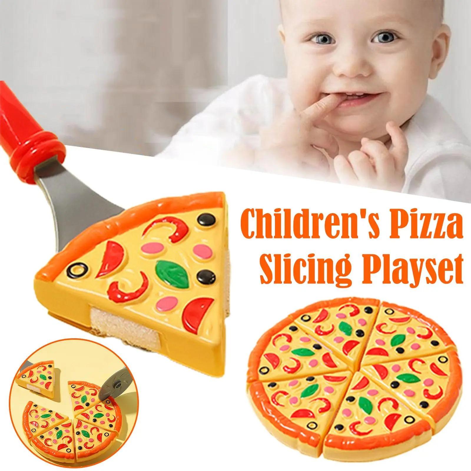 Activating Toys Kids Pizza Cutting Toy - Kitchen Play Accessories, Pretend Cooking Food Fake Pizza Pie Playset For Kids Indoor Play