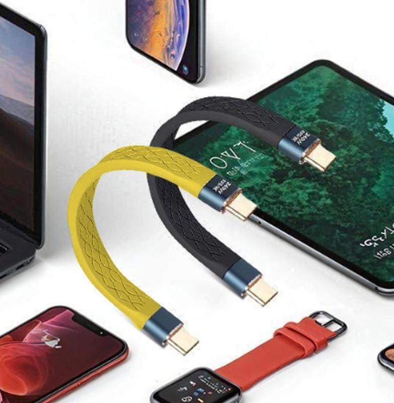 Usb-4 Cable 240W Fast Charging 40Gbps Data Transfer 8K Display Supports Keychain Design for Laptop Phone Tablet