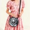 Tiger Print Round Shoulder Bag Casual Messenger Bag for Woman Best Gifts 2D Flat Casual Daily Crossbody Bag