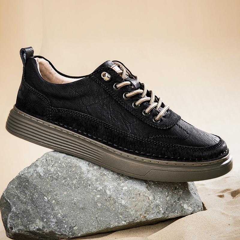 Color Matching Men Genuine Leather Sneakers New Fashion Comfort Tenis Masculino Lightweight Casual Shoe Outdoor Walking Footwear