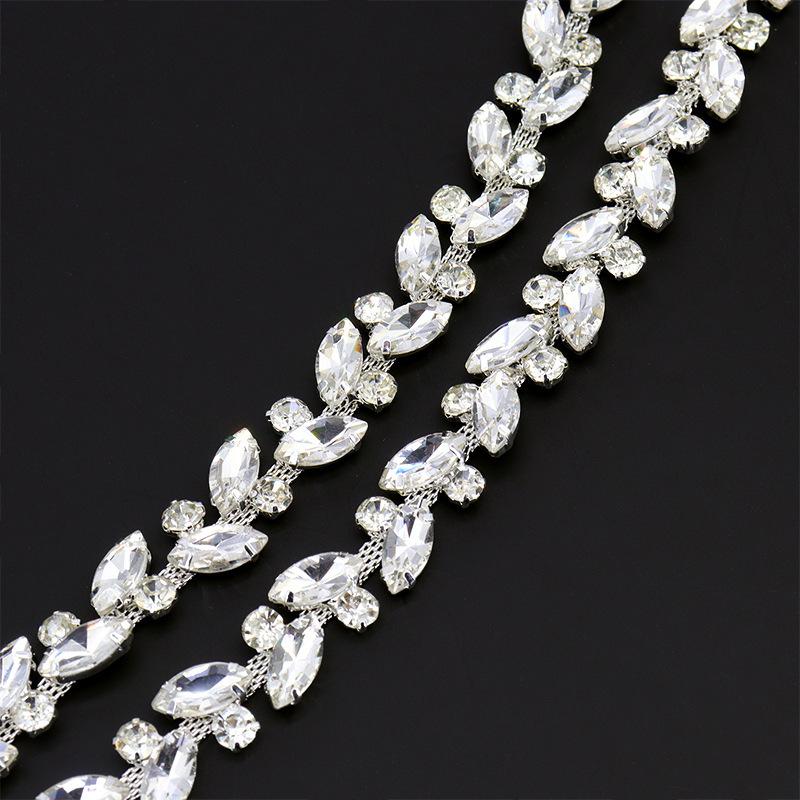 10Yards Rhinestone Chain Trim Crystal Diamond Clothing Bag Hat Accessories DIY Craft Wedding Gift Decoration Rhinestone Ribbon