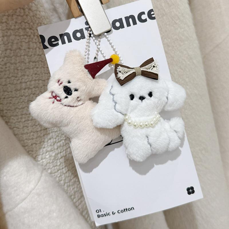 Kawaii Dachshund Plush Keychain Cartoon Stuffed Puppy Keyring Couple Key Holder Lovely Backpack Pendant Decoration Gifts