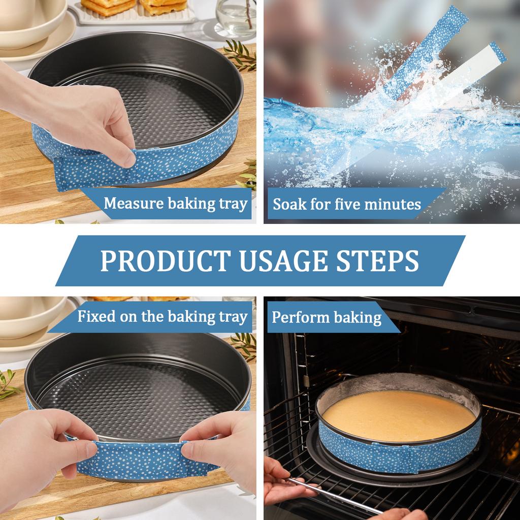 2/6Pcs Baking Tray Protection Strap Reusable Cake Bake Even Strip Professional Baking Accessories for Home Bakery and Restaurant