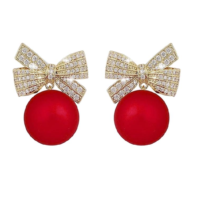 

Delicate Bowknot Ear Rings Charm Radiant Diamond Earrings for Parties Gatherings