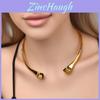 Collana girocollo geometrica in metallo per donna con finitura lucida per la moda trendy