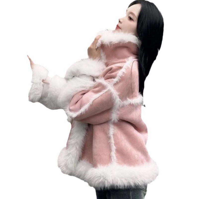 Fur Integrated Jacket Women's New Pie Overcome Plush Fur Liner Light Thermal Fur Coat Winter