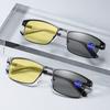 Ochelari de vedere pentru miopie unisex cu rame business, fotocromatici, pentru vedere nocturnă, cu dublă utilizare zi și noapte, de înaltă definiție, ochelari de soare pentru condus