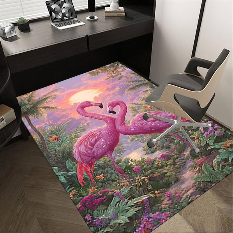 1PC Flamingo Jungle Extra Large Non Slip Floor Carpet, Office, Family, Studio   Large Area Rug Indoor Rugs, Bold Statement Piece