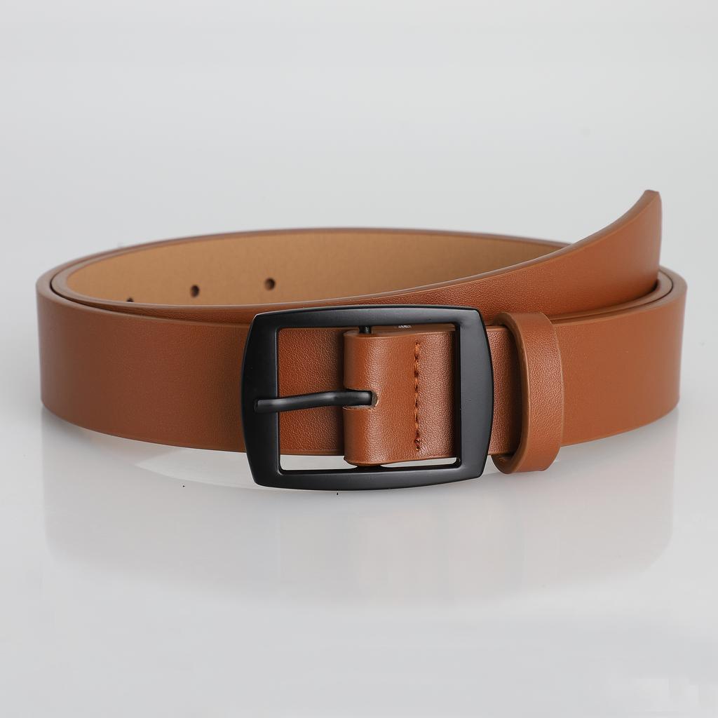 New Men's High-Quality PU Leather Belt Metal Pin Buckle Belt Leisure Business Waistband Fashionable Lady Accessory Designer Belt