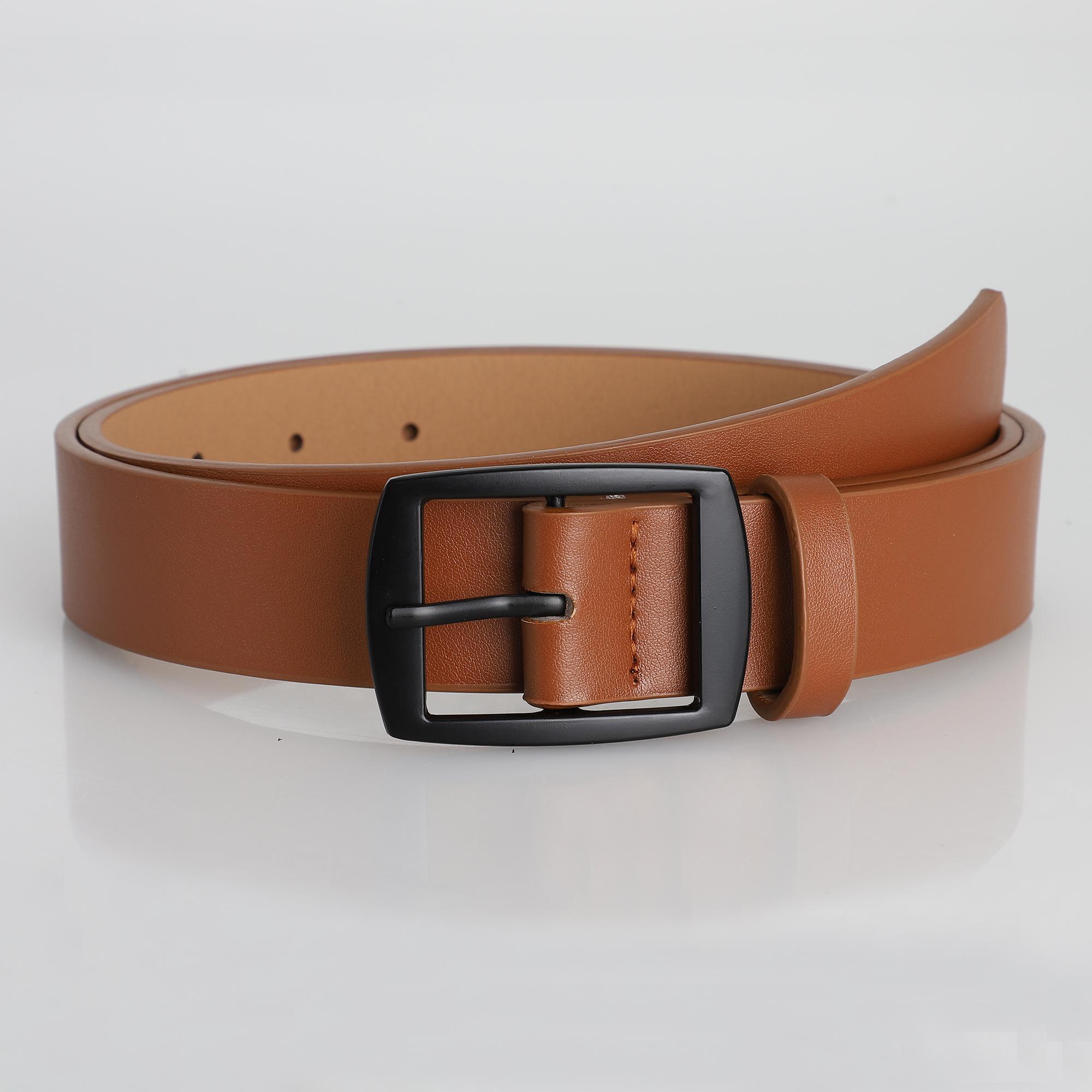 New Men s High-Quality PU Leather Belt Metal Pin Buckle Belt Leisure Business Waistband Fashionable Lady Accessory Designer Belt 127cm хаки