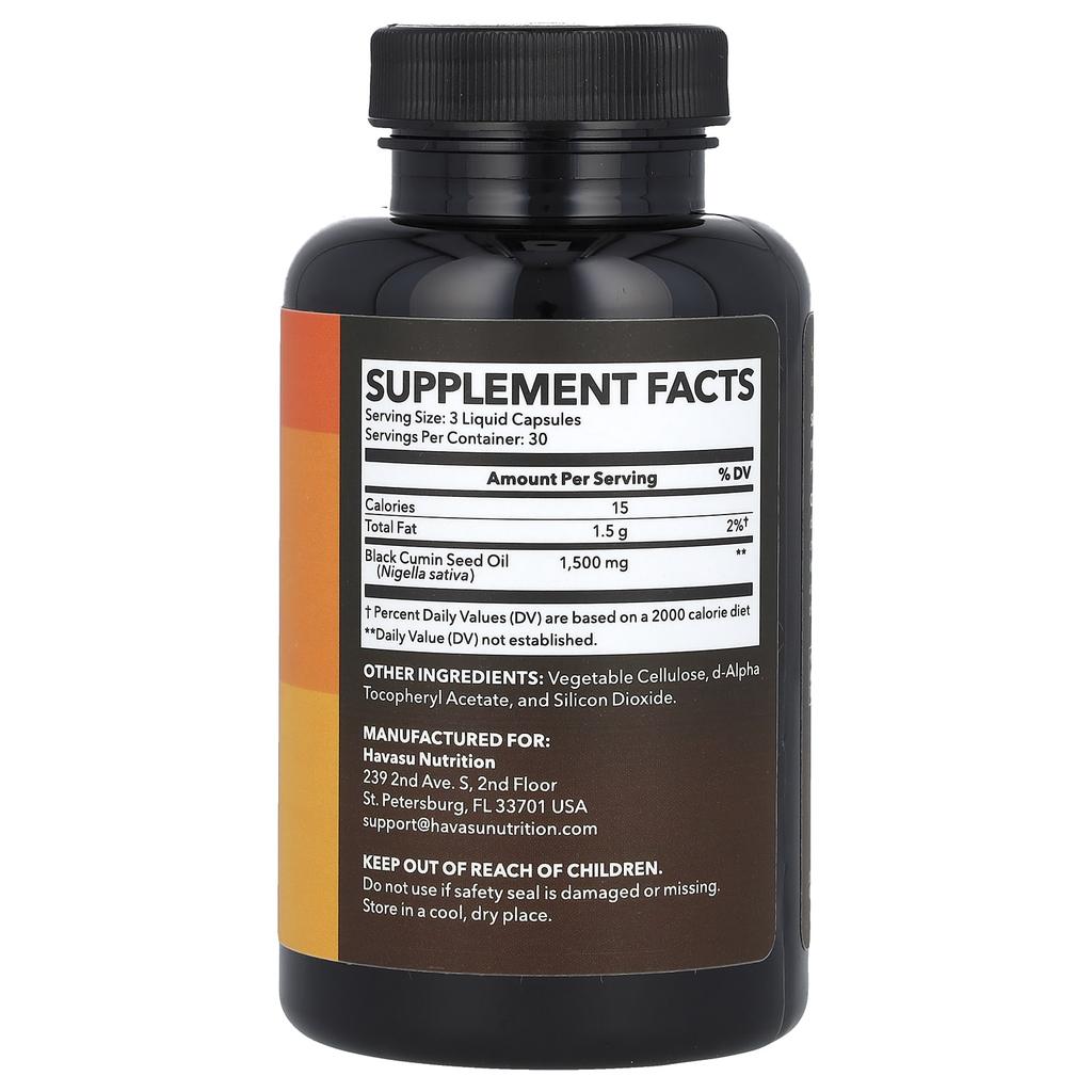 Black Seed, Cold Pressed Oil, Liquid Capsules 90 (500Mg per Capsule)