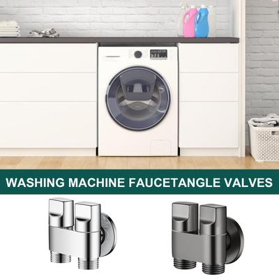 Robinets d'angle muraux à double sortie G1/2, robinets triangulaires de toilette en métal pour machine à laver et bidet dans la salle de bain