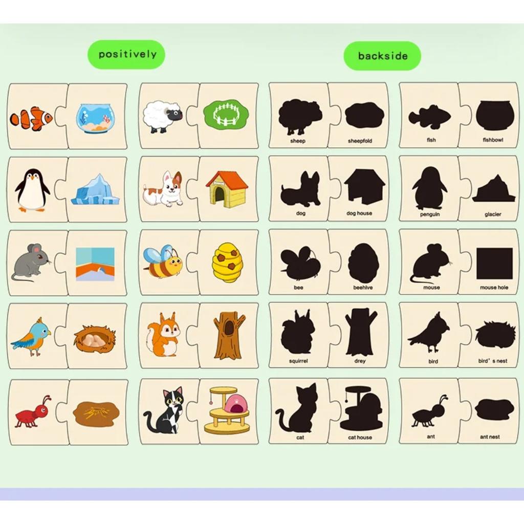 Dziecięce Pudełko z Żelaza Oświecenie Liczbami Sparowane Drewniane Zwierzęta Jedzenie Puzzle Logiczne Myślenie Trening Gra Zabawki Edukacyjne