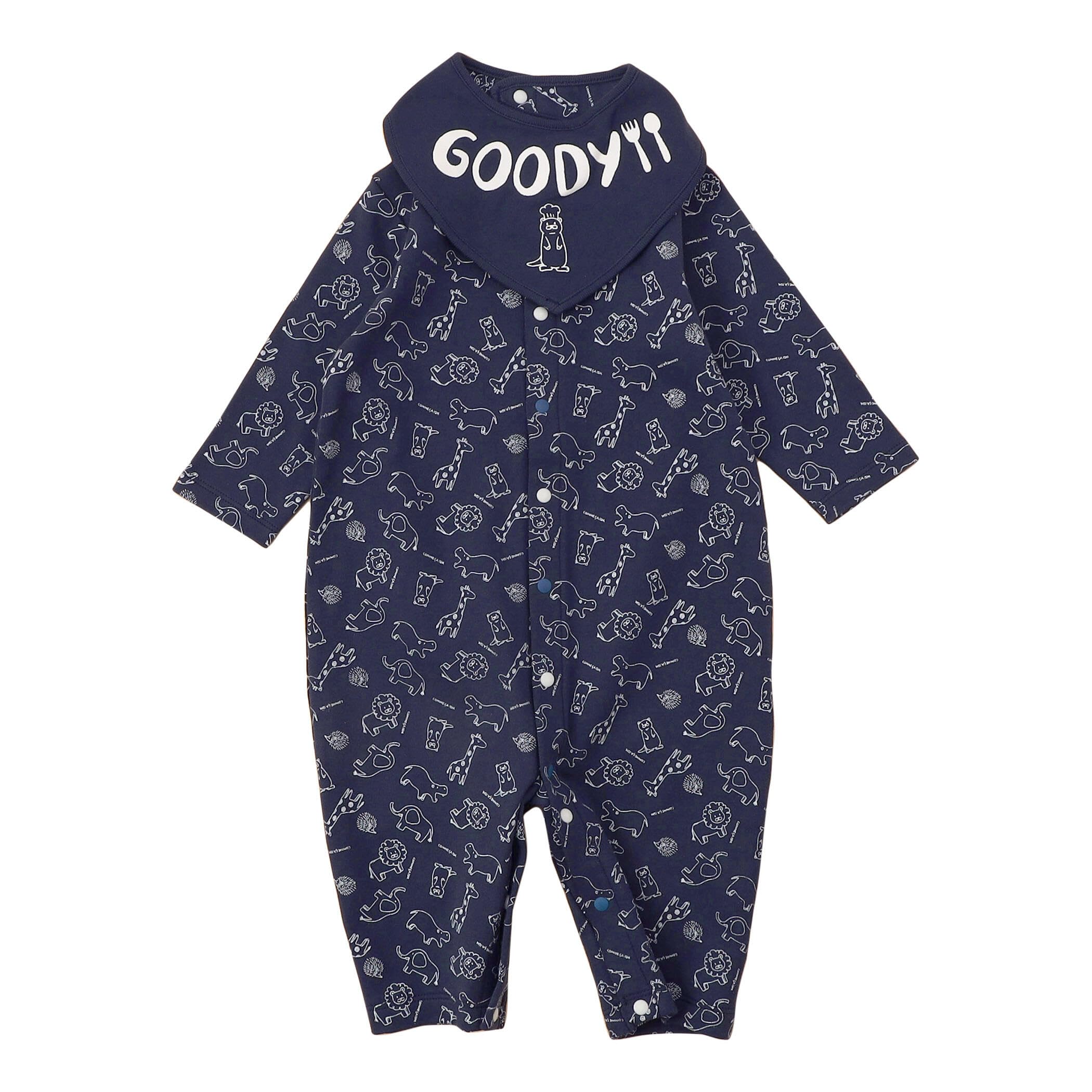 

Подарочный набор с нагрудником с длинным рукавом темно-синий [Comme Ism] двусторонний полностью выворачиваемый 23-82WI01-204 60-80см