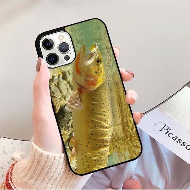 

Brown Trout Fly Fishing Phone Case for iPhone 17 Air 16 16e 15 Plus for Apple 13 11 12 14 Pro Max Cover coque fundas iPhone 16pro