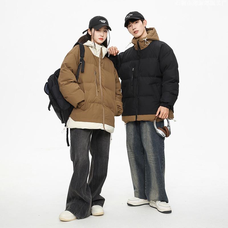 New cotton-padded clothes men's trend cold-proof thickened cotton-padded clothes men's and women's casual loose cotton-padded jackets men's