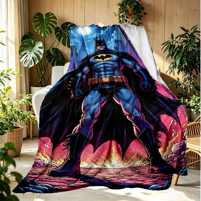Batman Pattern Blanket for Home Decoration, Bed, Sofa, Car Travel, Camping, Suitable for All Seasons, Birthday Christmas Gift