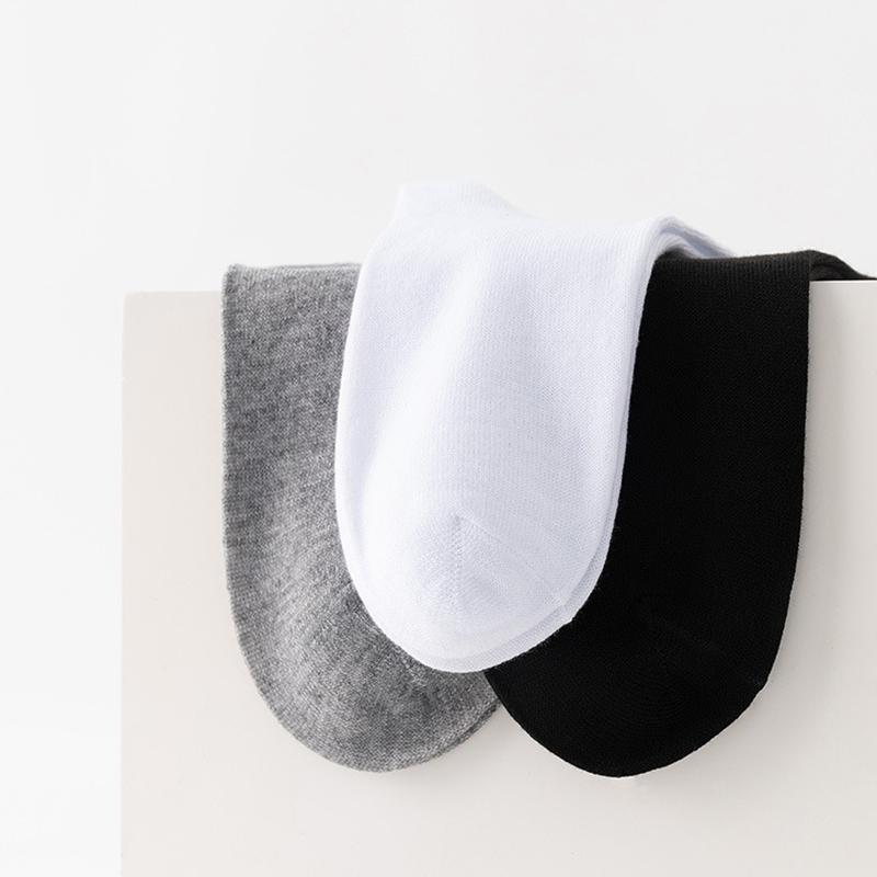 5Pairs/Set Men's Solid Color Socks Black White Business Socks Autumn Casual Man Breathable Sports Short Sock