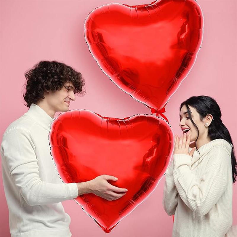 50 5/10/18/32inch Foil Red Heart Balloons Valentine's Day Romantic Atmosphere Scene Decor Birthday Anniversary Background