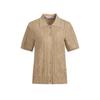 Navigare Women's Short Sleeve Cable Knit Polo Cardigan Top
